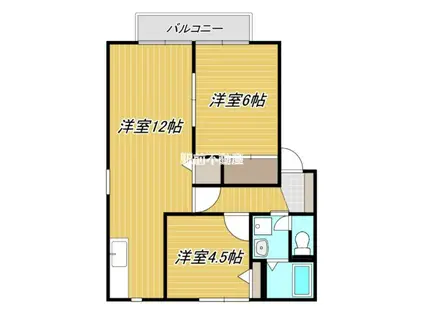 サンエクセル小森野D棟(2LDK/2階)の間取り写真