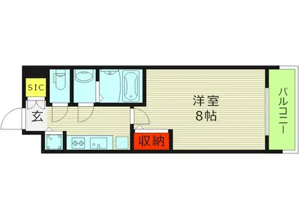 カーサレグラス城東セントラル(1K/5階)の間取り写真