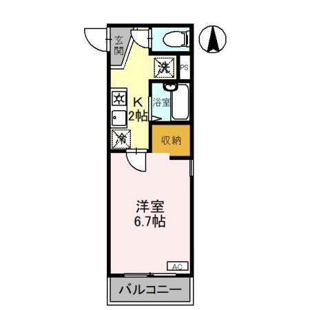 ネオハース金岡(1K/2階)の間取り写真