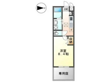 クロシェット(1K/1階)の間取り写真