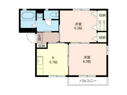 SHA MAISON フォンテーヌ(2K/2階)の間取り写真