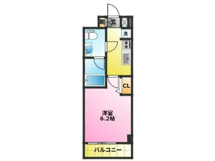 プレール・ドゥーク元住吉(1K/1階)の間取り写真