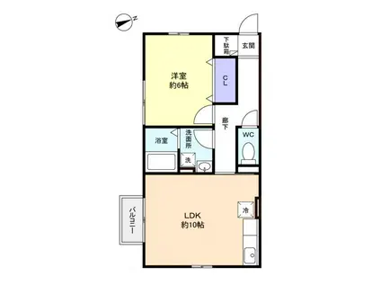 コージーコート(1LDK/1階)の間取り写真