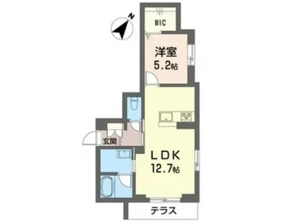 ヴァレンティア(1LDK/1階)の間取り写真