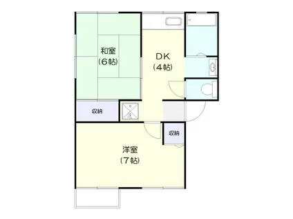 フォレスト(2DK/1階)の間取り写真