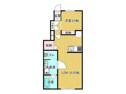 ASTORIA B(1LDK/1階)の間取り写真