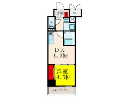 クローバー・レジデンス城東放出(1DK/3階)の間取り写真