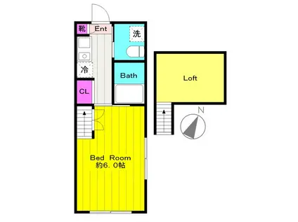 マ・ピエス南生田7(1K/2階)の間取り写真