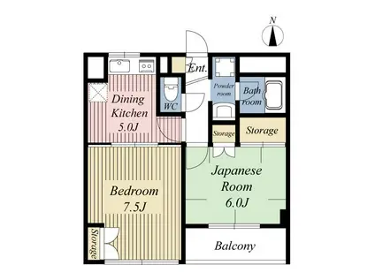 メゾントリム(2DK/1階)の間取り写真