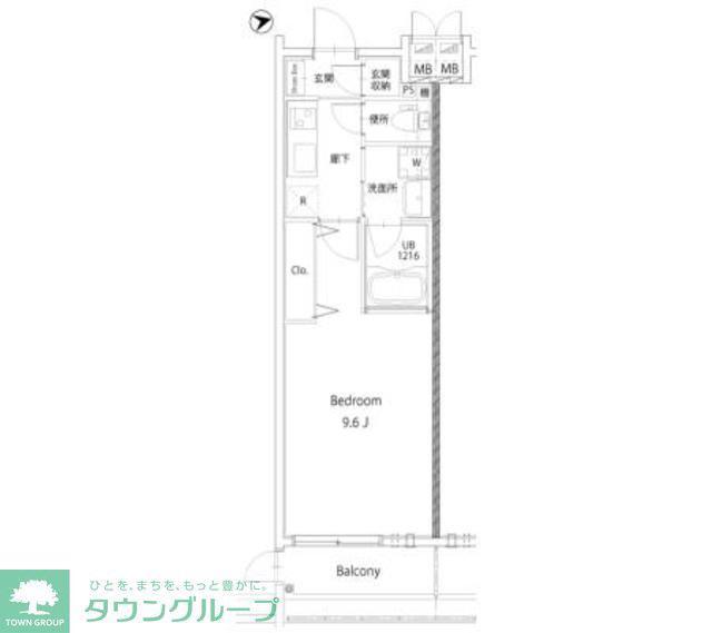 ベルヴュコート湘南(1K/8階)の間取り写真