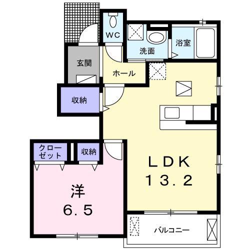 メゾン・ド・アルモニー(1LDK/1階)の間取り写真