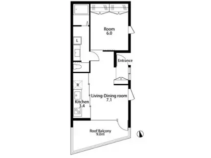 THE TERRACE(1LDK/2階)の間取り写真
