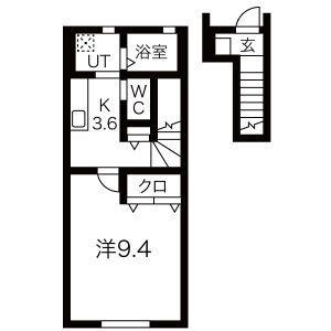 KSK北上II(1K/2階)の間取り写真