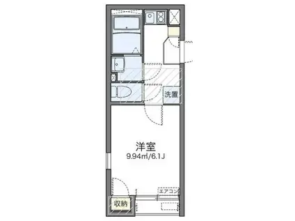 レオネクストライフワン(1K/1階)の間取り写真