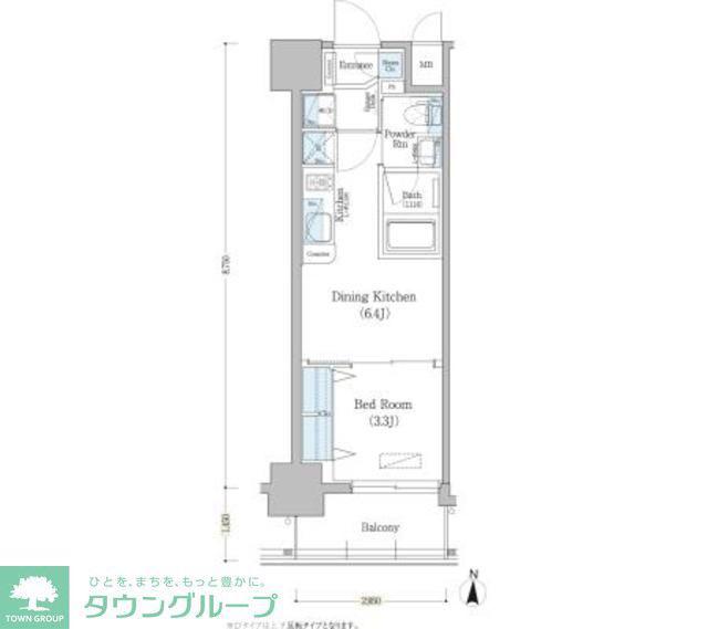 アーバネックス深川住吉(1DK/11階)の間取り写真