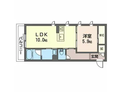 セレナ ヴィラ(1LDK/2階)の間取り写真