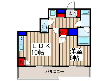 ドゥーエ大宮(1LDK/1階)の間取り写真
