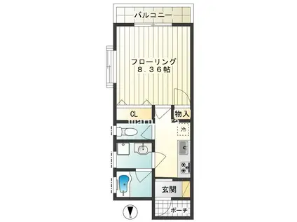 レガシー錦町(1K/1階)の間取り写真