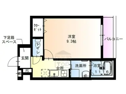 フジパレス千里丘東(1K/3階)の間取り写真