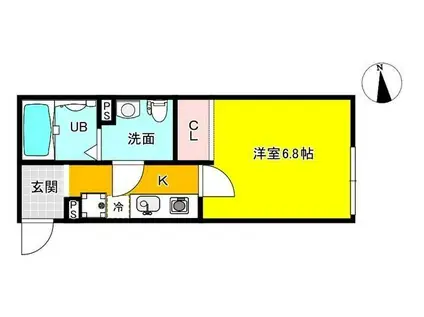 CASA MOMA久地I(1K/3階)の間取り写真