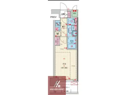 ファーストフィオーレ大阪城ブリオ(1K/2階)の間取り写真