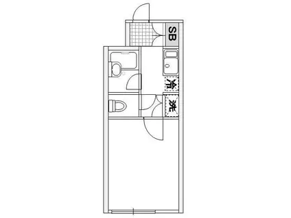 ペンタトニックM(1K/1階)の間取り写真