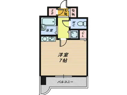 プランドールマサキ(ワンルーム/5階)の間取り写真