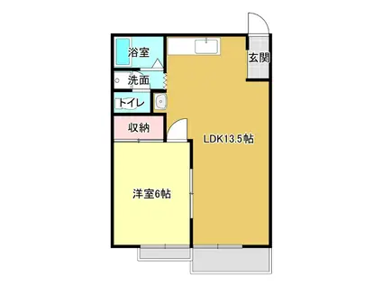 リディア赤坂B(1LDK/2階)の間取り写真