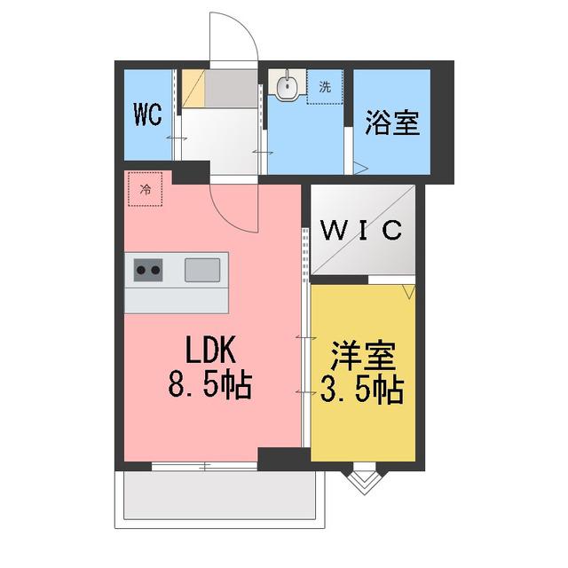 JR横浜線 矢部駅 徒歩9分 3階建 築1年(1LDK/1階)の間取り写真