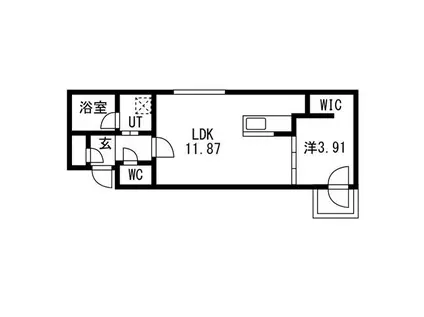 GA-福住1-1MS A棟(1LDK/2階)の間取り写真