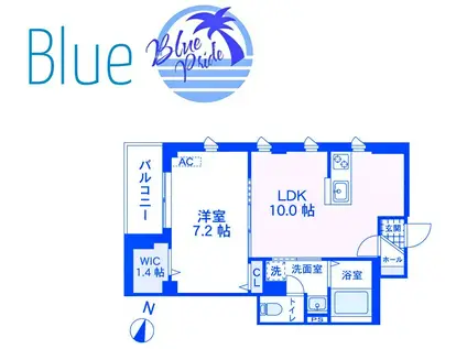 VIEUNO逗子(1LDK/2階)の間取り写真