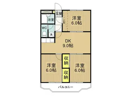 サンハイツシンコー(3DK/1階)の間取り写真