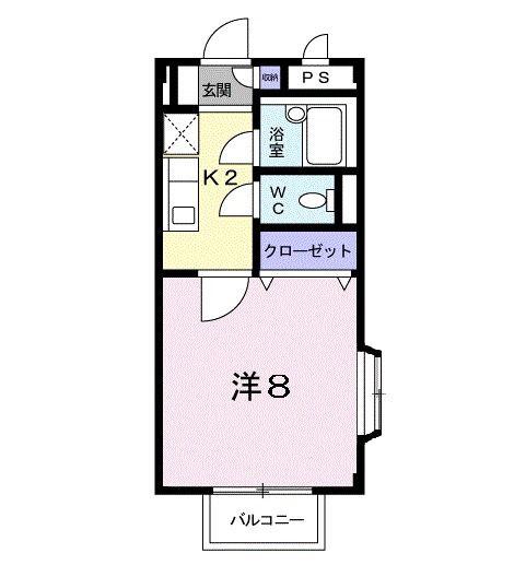 アークシャルマン(1K/2階)の間取り写真