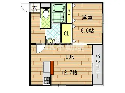メゾンKOMA(1LDK/2階)の間取り写真