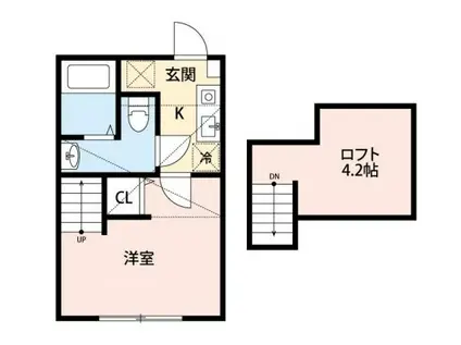 THE HOUSE八王子東中野(1K/1階)の間取り写真