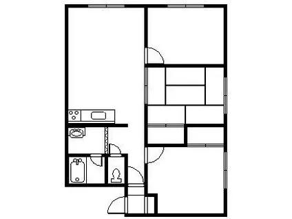 コーポあさひ(3LDK/1階)の間取り写真
