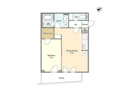 JULIARE(1LDK/1階)の間取り写真