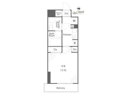 スクエアシティ西台AZ(1K/8階)の間取り写真