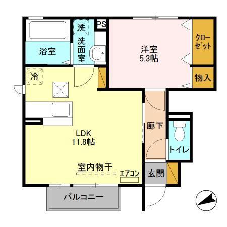 米沢ベース(1LDK/1階)の間取り写真