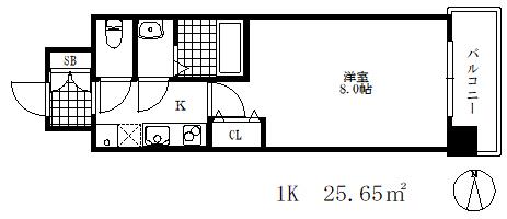 リヴィアスコウベソレイユ(1K/10階)の間取り写真