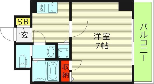 ララプレイス ザ・京橋ステラ(1K/2階)の間取り写真