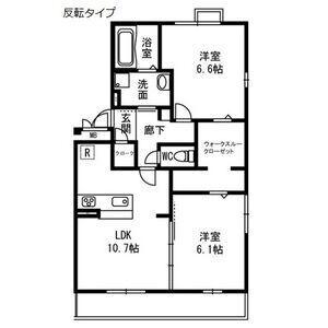 SIDETHREE B(2LDK/1階)の間取り写真
