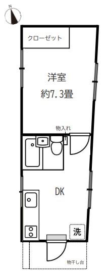 小林荘(1DK/2階)の間取り写真