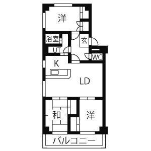 ビレンテ守山(3LDK/3階)の間取り写真