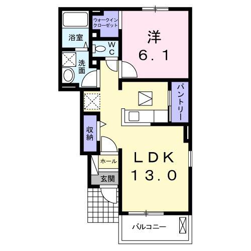 エフォール ドゥ(1LDK/1階)の間取り写真