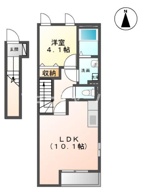 コージーハウス(1LDK/2階)の間取り写真