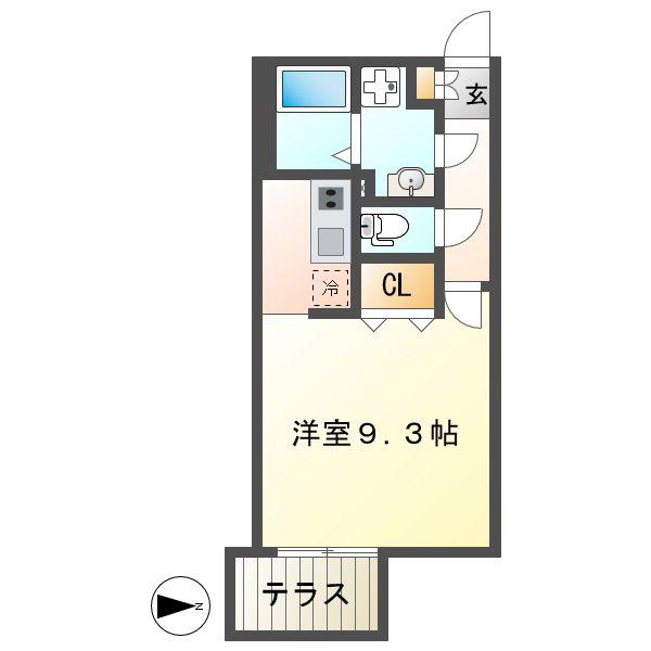 BRANCHE金山(ワンルーム/1階)の間取り写真