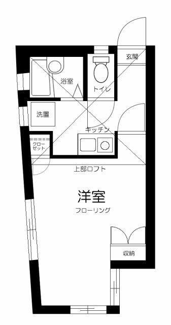 ウェルハウス広尾(1K/3階)の間取り写真