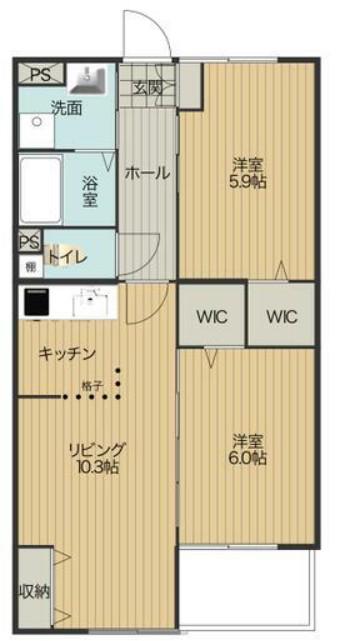 APT T(2LDK/3階)の間取り写真