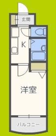 ノルデンハイム東三国II(1K/7階)の間取り写真